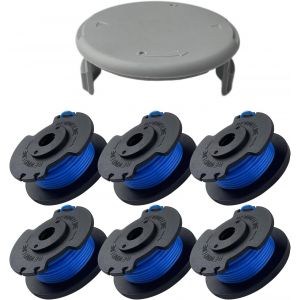 SUBZONAL-7 Pack Bobine Fil Coupe Bordure remplacements pour Ryobi One + AC14RL3A 18v 24v 40v Coupe Bordures, Bobine 1,6mm, Longueur 3.3m (6 Bobine Fil Coupe Bordure,1 Couvercle) - Neuf