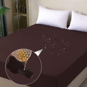 Tzf-Protège-Matelas Imperméable, 180 X 200 Cm, Drap-Housse, Imperméable Et Respirant, Protection Contre L'incontinence, Protection Contre L'humidité, Pour Toutes Les Saisons - Caféin - Neuf