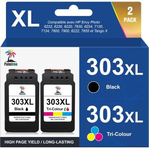 303Xl 303 Xl Compatible Pour Cartouche Hp 303 Xl Noir Et Couleur Encre Pour Hp Envy Photo 6232 6230 6220 7830 6234 7130 7134 7800 7900 6222 7855 6252 6255 6258 7120 7132 Tango X (2-Pack) - Neuf