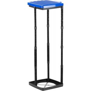 Kalanka-Porte-Sac, 1x Porte Sac Poubelle Avec Couvercle Bleu,Système Enfichable Réglable En Hauteur Avec Anneau De Serrage, Pour Sacs Poubelles De Différentes Tailles De 25-120 Litres - Neuf