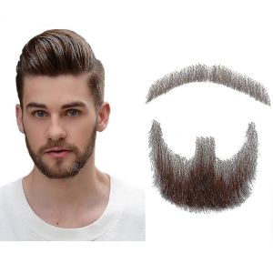 Fausse Barbe Réaliste 100 % Cheveux Humains Plein Main Attaché Barboche Brun Pour Hommes Maquillage Divertissement/Drame - Neuf