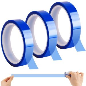 ChenQuanSarl-Lot De 3 Rouleaux De Ruban Adhésif Résistant À La Chaleur, Ruban De Sublimation, Ruban Adhésif En Résine De Sublimation Bleu Haute Température Pour Distributeur De Soudure Et Masquage (2 - Neuf