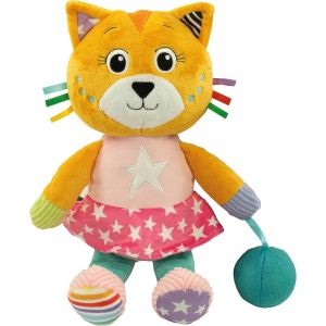 TDRFL-17762-Peluche Chat-Katy The Kitty-Peluches Bébé,Cadeau Naissance,Jouet D'Éveil Éducatif,Bébé Jouet 0 Mois,Jeu Premier Âge,100% Lavable En Machine - Neuf