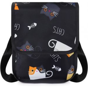 Sacoche De Guidon De V&eacute;lo &Eacute;tanche Avec Compartiments De Rangement &Agrave; Double Couche,Sacoche De V&eacute;lo St&eacute;r&eacute;oscopique,Sacoche De Guidon,Accessoire De V&eacute;lo Polyvalent (Chat) - Neuf