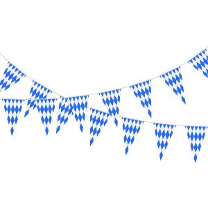 Bannière De Drapeau De L'oktoberfest De 10 M-1 Fanion Bavarois À Carreaux Avec 20 Drapeaux Pour Fête De La Bière Allemande-Fournitures De Décoration De Fête - Neuf