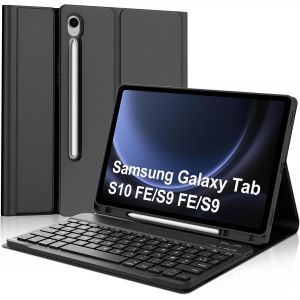 Coque Clavier pour Samsung Galaxy Tab S10 FE/S9 FE 10.9""/S9 11"", &Eacute;tui Keyboard avec Pav&eacute; Tactile, Clavier Touchpad Azerty Fran&ccedil;ais Layout Bluetooth D&eacute;Tachable avec Porte Crayon, Gris Bleu - Neuf