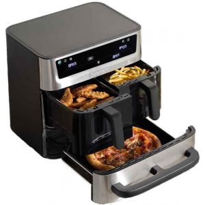 NouvelHorizonstore-Cuisinart Tri Zone Air fryer et Four 13,6L sans PFAS, 3 zones, 2 paniers 4,3L + four 5L, 9 fonctions : airfryer, r&ocirc;tir, griller, cuire, r&eacute;chauffer, d&eacute;shydrater, pizza, toast, manue - Neuf