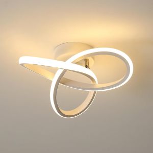 Plafonnier Led Moderne, 22w 2500lm Lampe De Plafond Blanc Chambre, Luminaire Plafonnier Cuisine En Aluminium Pour Balcon Salon Couloir, Blanc Chaud 3000k, Dia 25cm - Neuf