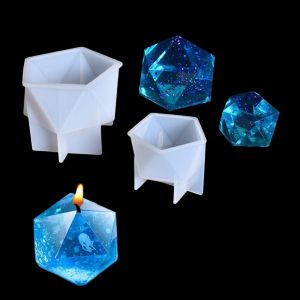 2 Pieces Moule Gemmes R&eacute;sine Gem Resin Mold Diamant Silicone Moulle Cristal Coulee Moule Epoxy Pour Bijoux Bougies Artisanat Bricolage - Neuf