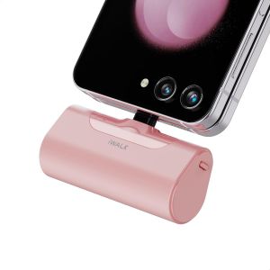 Kal-Chargeur Externe Usb C 4500mah, Ultra-Compact Batterie Portable Petit Type C Power Bank Compatible Pour Samsung S24/S23/S22/S21/Z Flip 5/Z Flip 4, Huawei, Xiaomi, Lg, Pixel (Rose) - Neuf