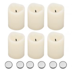 Hjlian Lot De 6 Bougies Chauffe-Plat Led A Piles, Avec Telecommande Et Effet Scintillant Realiste - Neuf