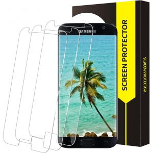 Kal-Lot De 3 Films De Protection D'écran En Verre Blindé Pour Samsung Galaxy S7, Anti-Bulles, Dureté 9h, Verre De Protection Des Bords 2,5d, Anti-Poussière, Haute Sensibilité, Haute Définition - Neuf