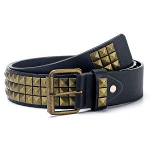 110cm Femmes S Vintage Ceinture Mode Stud Stud Faux Cuir Ceinture Dames Carré Perle Stud Ceinture Noir/Vert/Or - Neuf