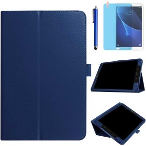 NAERYUT-Étui Pour Samsung Galaxy Tab E 9,6"" 2015 Case (Sm-T560 T561 T565 Sm-T567V),Coque De Protection Complète En Cuir Avec Support,Stylet Et Film D'Écran (Deep Blue) - Neuf