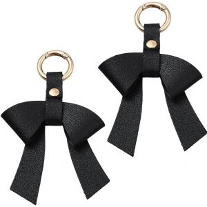 KAL-2 Porte Clés En Cuir Pu Noir Avec Fermoirs Petit Porte Clés De Voiture En Cuir Pour Femmes Élégant Et Tendance Pour Sac À Main Sac À Main Accessoires - Neuf