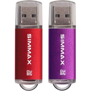 Clé Usb 32 Go Lot De 2 Mémoire Stick Usb 2.0 Flash Drive Pivotant Stockage Disque Pendrive Par (32Go Rouge Violet)[CLE8110459] - Neuf