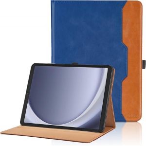 Coque Pour Samsung Galaxy Tab A9 8.7 Pouces (Sm-X110 / Sm-X115) 2023 Business Premium Pu Cuir Cover Tablette Housse De Protection Multi-Angle &Eacute;tui Avec Poche Pour Galaxy Tab A9 - Blu - Neuf