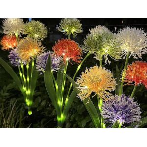 Lampe Solaire De Jardin - Lampe Led Ext&eacute;rieure En Forme De Fleur - Lot De 2 - Neuf