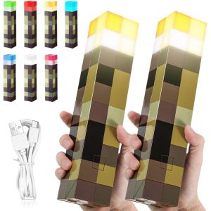 Subzonal-Lot De 2 Lampes Murales Artisanales - 28 Cm - Lampe De Nuit Rechargeable - 7 Couleurs - &Eacute;clairage Main/Mural Avec Crochet - Lampe De Chevet Avec Chargement Usb - Pour Enfants, Cosplay, D&eacute;cor - Neuf