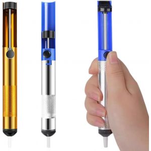 2 Pièces Pompe à Dessouder-Pompe à Dessouder-Buse en Silicone Résistante Aux Températures élevées-Accessoire Indispensable pour les soudeurs professionnels- Pompe A Dessouder(jaune,bleu) - Neuf