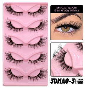 Ore-Cils Oeil De Chat Faux Cils De Vison Extrémité Ailée Oeil Cils Allongés Faux Cils Extension De Cils Longs Naturels-5 Pairs-Mao03- - Neuf