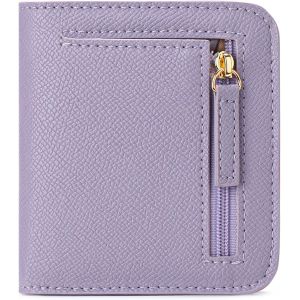 Petit Portefeuille Pour Femme Avec Blocage Rfid Et Porte-Cartes De Cr&eacute;dit &Agrave; Deux Volets,Violet Clair - Neuf