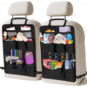 NouvelHorizonstore-Lot de 2 Organisateur Voiture Enfant Protections Dossier Si&egrave;ge Voiture en Oxford Imperm&eacute;able avec 7 Poches&3 Uban Adh&eacute;sif Tactique Accessoire Voiture iInterieur Suspendu pour Auto - Neuf