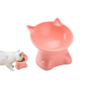 Gamelle Sur&eacute;lev&eacute;e Pour Chats Et Chiots - Assiette En C&eacute;ramique Rose - Neuf