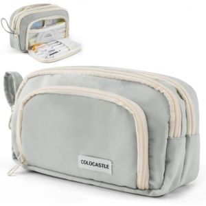 ERYI-Trousse À Crayons, Trousse Scolaire De Grande Capacité Avec 3 Compartiments, Trousse À Maquillage, Scolaires Papeterie Sac À Crayons Pour Étudiants Garçon Fille - Neuf