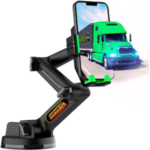 Checarzhn--No1-Support De Téléphone Portable Pour Camion, Tableau De Bord, Pare-Br , Bras Long, Super Ventouse Et Stable, Compatible Avec Iphone Et Samsung (Vert, Support De Téléphone Portable) - Neuf