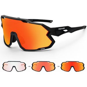 Chicslick-Free Solider Lunettes De V&eacute;lo Photochromiques Pour Homme Et Femme Lunettes De Soleil De Vtt Lunettes De Soleil De Sport Avec Protection Uv400 Pour Cyclisme Rapide Course Vtt V&eacute;lo, Noir[X1468] - Neuf