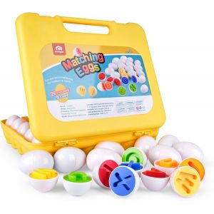 ChenQuanSarl-Lettres Oeufs Correspondants 26 Pcs Abc Alphabet Couleur Reconnaissance Trieur Puzzle Pâques Voyage Bingo Jeu Majuscule Fine Moteur Compétence Montessori Cadeau Pour Tout-Petit - Neuf