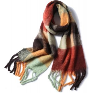 Kalanka-Femme Écharpe Étole Fille Châle Foulard, Pashmina Echarpe A Carreaux Laine Mode Etole Plaid Foulards Oversize Shawl Cardigan Cachemire Chaud Automne Hiver Manteau Tricot Ponchos Et Capes - Neuf