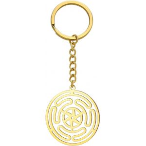 Kal-Porte-Cl&eacute;s Pendentif Roue D'h&eacute;cate Porte-Cl&eacute;s D&eacute;esse Grecque En Acier Inoxydable Bijoux Pa&iuml;ens Wiccan De Bonne Chance Pour Les Femmes - Neuf