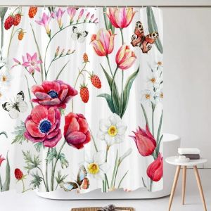 Rideaux De Douche Imperm&eacute;ables &Agrave; Fleurs Naturelles De Pissenlit,Rideau De Salle De Bain De Haute Qualit&eacute; Avec Crochets.Wxy-20241210000083.W120Xh180Cm - Neuf