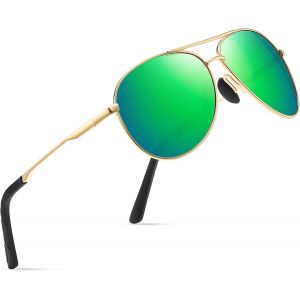 Lunettes De Soleil Homme Pilote Lunettes De Soleil Polarisées Pour Hommes Et Femmes Protection Style Classique Lunettes Ultralégères Verres Anti-Reflets Conduite Pêche Sports Avec Lunettes De Soleil - Neuf
