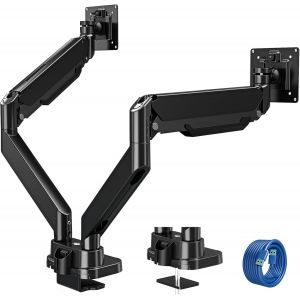 EV3206 Support de moniteur 2 écrans pour écrans de 13 à 39"", bras de moniteur à ressort à gaz pour écran de 2 à 15 kg avec VESA 75/100 mm, support d'écran pour 2 moniteurs avec inclinable - Neuf