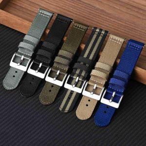 Nylon Military Watch Straps Mens Quick Release Brushed Buckle Band Width 18mm 19mm 20mm 22mm.[U808] - Neuf