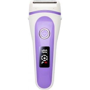 Oayew-Rasoir &Eacute;lectrique Femme,Tondeuse Bikini Rechargeable Rasoir &Eacute;lectrique Pour Femme Indolore Humide Et Sec &Eacute;pilation Du Corps Pour Visage, Bras, Jambes, Maillot, Aisselles (Violet) - Neuf