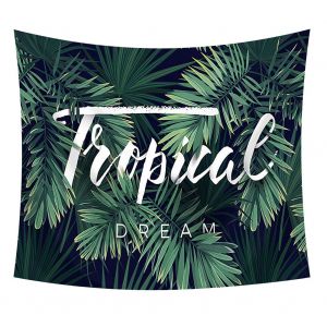 Hjlian Tapisserie Murale A Suspendre, Motif Plantes Et Lettres, 130 X 150 Cm, Decoration De Chambre A Coucher, Style Plage, #2 - Neuf