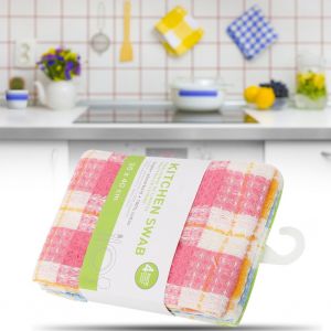 Hjlian Lot De 4 Serviettes De Table En Coton Multicolores, Torchons De Cuisine, Chiffons De Nettoyage, Torchons A The - Neuf