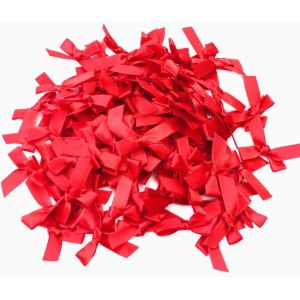 Kal-Lot De 500 Petits Noeuds En Satin Pour Mariage, No&euml;l, F&ecirc;te, Anniversaire, Cadeau, Scrapbooking, Sacs &Agrave; Sucre, Bapt&ecirc;me, D&eacute;coration De Bricolage, Couture, Sous-V&ecirc;tements, 3 X 3 Cm, Rouge - Neuf
