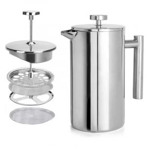 Cafeti&egrave;re &Agrave; Piston En Acier Inoxydable Avec Filtre - Infuseur Manuel Pour Caf&eacute; Et Th&eacute; 350 Ml - Neuf