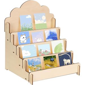 Subzonal-Porte-Cartes De V?Ux En Bois De Papaye Pour 4 Animaux Pr&eacute;sentoir Rectangulaire Boucles D'oreilles Pr&eacute;sentoir Porte-Cartes Porte-Bijoux Support Pour La Pr&eacute;sentation &Agrave; La Maison Dans Le - Neuf