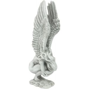 Nouvelhorizonstore-Ange Souvenir Et R&iquest;&iquest;Demption Statue Religieuse De Jardin, Moyen 38 Cm, Polyr&iquest;&iquest;Sine, Pierre Antique - Neuf