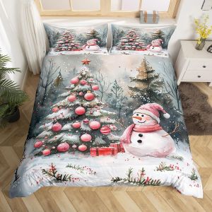 Double (Sans Couette)-Marron Blanc Vert-Parure De Lit Double Homewish Cardinal Avec Housse De Couette Et Motif Oiseau Rouge, Style Rustique Et Vintage, Pour Chambre D'enfant Ou Garçon, Motif Flocon - Neuf