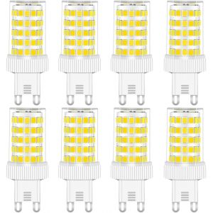 Ampoule G9 Led 10w 800lm Blanc Froid 6000k,Équivalen 50w-100w Halogène,Ac 220-240v,Non-Dimmable,Sans Scintillement,Ampoules Maïs Pour Lustres,Plafonniers,Appliques Murales,Lot De 8 - Neuf