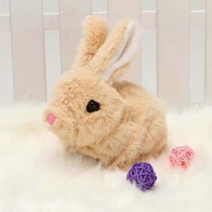 100 % neuf, jouets éducatifs interactifs en forme de lapin, lapins capables de marcher et de parler, peluche de Pâques, lapin qui marche, jouets éducatifs pour enfants, H-Jaune - Neuf