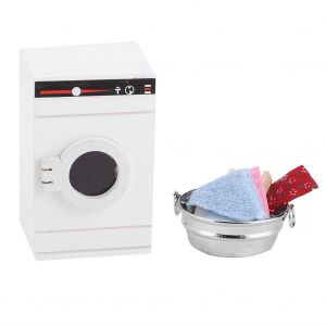 Fournitures De Salle De Bain Pour Maison De Poupee 1/12, Machine A Laver Miniature A Tambour, Appareils Electromenagers, Modele De Cuve De Lavage - Neuf