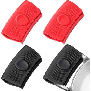 Paires De Silicone Des Maniques Pour Woks, Poêles, Grils, Poêles Et Des Plaques De Fonte, La Chaleur De L'isolation, Le Rouge Et Le Noir - Neuf